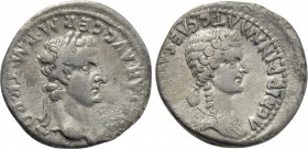 CALIGULA with AGRIPPINA I (37-41). Denarius. Lugdunum.