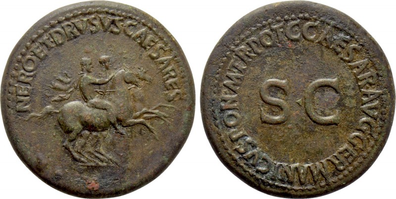 NERO & DRUSUS (Died 31 and 33, respectively). Dupondius. Rome. Struck under Cali...