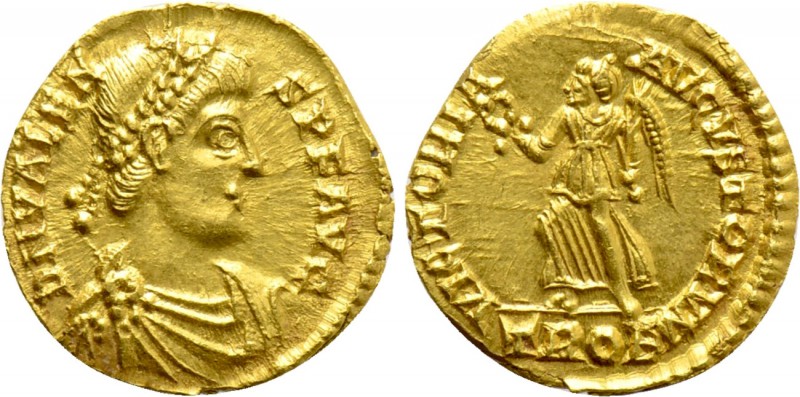 VALENS (364-378). GOLD 1 1/2 Scripulum. Treveri.

Obv: D N VALENS P F AVG.
Di...