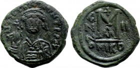 TIBERIUS II CONSTANTINE (578-582). Follis. Nicomedia. Dated RY 4(?) or 5(?) (578 or 578/9).