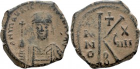 MAURICE TIBERIUS (582-602). Half Follis. Constantinople. Dated RY 19 (601/2).