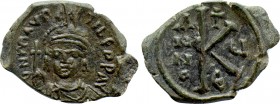 MAURICE TIBERIUS (582-602). Half Follis. Constantinople. Dated RY 5 (587/8).