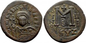 MAURICE TIBERIUS (582-602). Follis. Cyzicus. Dated RY 3 (585/6).