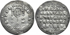 CONSTANTINE VII PORPHYROGENITUS with ROMANUS I, STEPHEN and CONSTANTINE (913-959). Miliaresion. Constantinople.