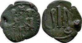 ANDRONICUS II PALAEOLOGUS with MICHAEL IX (1295-1320). Assarion. Constantinople. Dated IY 14 (1300/1).