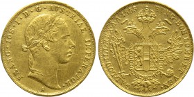 AUSTRIA. Franz Josef I (1848-1916). GOLD Ducat (1855-A). Wien (Vienna).
