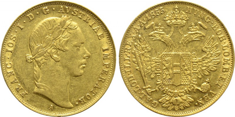AUSTRIA. Franz Josef I (1848-1916). GOLD Ducat (1855-A). Wien (Vienna). 

Obv:...