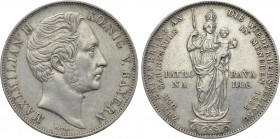 GERMANY. Bayern. Maximilian II Joseph (1848-1864). Doppelgulden (1855). München.