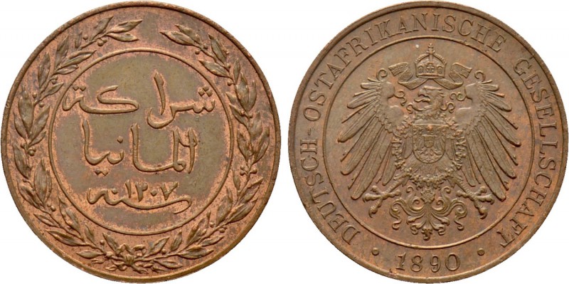 GERMANY. Colonial. Dutch East Africa. Pesa (1890). 

Obv: Legend in two lines,...