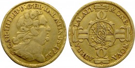 GERMANY. Pfalz-Sulzbach. Karl Philipp (1716-1742). GOLD 1/2 Karolin (1736). Mannheim.