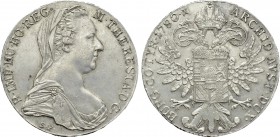 HOLY ROMAN EMPIRE. Maria Theresia (1740-1780). Reichstaler (1780-SF). British or Indian restrike, struck 1936-1961.