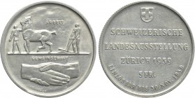 SWITZERLAND. 5 Francs (1939-B). Le Locle. Commemorating the Zürich Exposition.