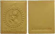 IRAN. Pahlavis. Mohammad Reza with Farah (1941-1979). GOLD Medallic 2 Rials Stamp (SH 1349 / 1970 AD).