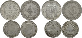 4 Silver Coins of the 19th Century.