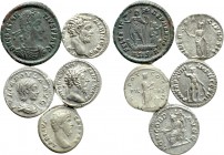 5 Roman Coins; including Clodius Albinus and Aelius.