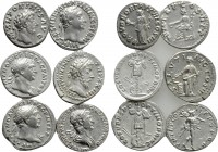6 Coins of Trajan and Marcus Aurelius.