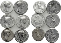 6 Denari of Augustus and Tiberius.