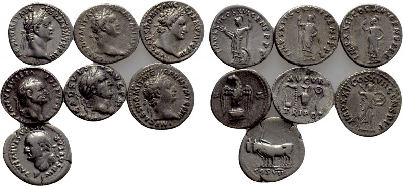 7 Denari of the Flavians. 

Obv: .
Rev: .

. 

Condition: See picture.
...