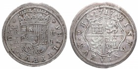 1717. Felipe V (1700-1746). Madrid. 2 Reales. J. Ag. EBC. Est.200.