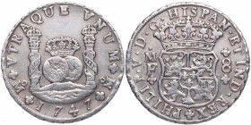 1747. Felipe V (1700-1746). Mexico. 8 Reales. MF. Ni. EBC+ / EBC. Est.500.