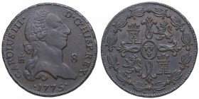 1775. Carlos III (1759-1788). Segovia. 8 Maravedís. Cu. MBC+ / EBC-. Est.50.