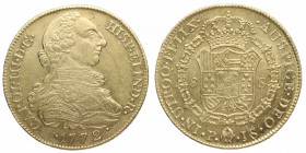 1772. Carlos III (1759-1788). Popayán. 8 Escudos. JS. Au. EBC+. Est.2000.