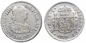 1802. Carlos IV (1788-1808). México. 1/2 Real. FT. Ag. EBC. Est.80.
