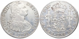 1791. Carlos IV (1788-1808). México. 8 Reales. FM. Ag. 26.96 g. EBC/EBC+. Est.180.