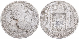 1794. Carlos IV (1788-1808). México. 8 Reales. FM. Ag. Oxidaciones Marinas. MBC. Est.70.