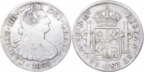 1800. Carlos IV (1788-1808). México. 8 Reales. FM. Ag. Oxidaciones Marinas. MBC. Est.70.