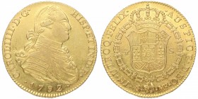 1792. Carlos IV (1788-1808). Madrid. 4 escudos. MF. Au. Bella. Brillo original. SC-. Est.1000.