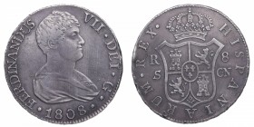 1808. Fernando VII (1808-1833). Sevilla. 8 Reales. CN. Ag. MBC+. Est.500.