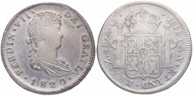 1820. Fernando VII (1808-1833). Zacatecas. 8 Reales. Ag. MBC+. Est.200.