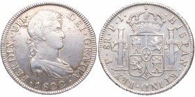 1822. Fernando VII (1808-1833). Potosí. 8 Reales. PJ. 26,51 g FECHA RARA. MBC+/EBC-. Est.200.