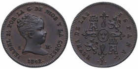 1842. Isabel II (1833-1868). Jubia. 1 maravedí. Cu. EBC+. Est.150.