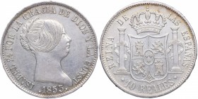 1853. Isabel II (1833-1868). 10 Reales. Ag. EBC+ / EBC. Est.200.