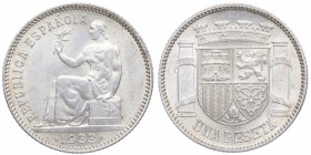 1933*34. II República (1931-1939). 1 Peseta. Cu-Ni. SC. Est.40.