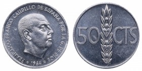 1966*71. Franco (1939-1975). Madrid. 50 céntimos. Ni. Bella. Rara. SC. Est.200.