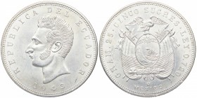 1943. Ecuador. Mexico. 5 Sucres. Ag. EBC+. Est.30.