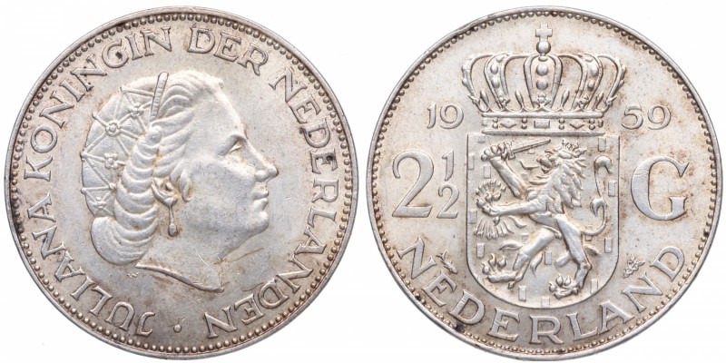 1959. Holanda. 2,5 gulden. Ag. SC. Est.25.
