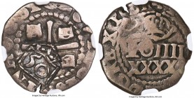 Alfonso VI Counterstamped 50 Reis ND (1663) VF25 NGC, KM22, LMB-34, Gomes-39.05. Type IV crowned "50" countermark (XF Standard), struck on a Portugues...