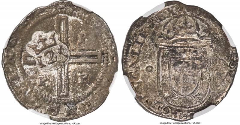 Alfonso VI Counterstamped 125 Reis ND (1663) VF Details (Saltwater Damage) NGC, ...