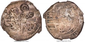 Alfonso VI Counterstamped 300 Reis ND (1668) Fine Details (Edge Filing) NGC, KM18.1, LMB-86, Gomes-03.02. Type III crowned "300" countermark (XF Stand...
