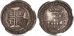 Pedro II Counterstamped 500 Reis ND (1688) XF40 NGC, KM438.3, LMB-104, Gomes-117.02. Type IV crowned "500" countermark (AU Standard), struck on a Port...