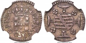 Pedro II 20 Reis ND (1695-1698)-(B) AU53 NGC, Bahia mint, KM74, LMB-113, Bentes-94.01. Exhibits heavily patinated surfaces typical of these minors, en...