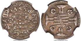 Pedro II 20 Reis ND (1695-1698)-(B) XF Details (Plugged) NGC, Bahia mint, KM74, LMB-113, Bentes-94.02. A sought-after early minor from the Bahia mint ...