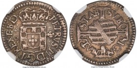 Pedro II 40 Reis ND (1695-1698)-(B) XF45 NGC, Bahia mint, KM76, LMB-114. One of only a small handful of examples of this fleeting issue certified to d...
