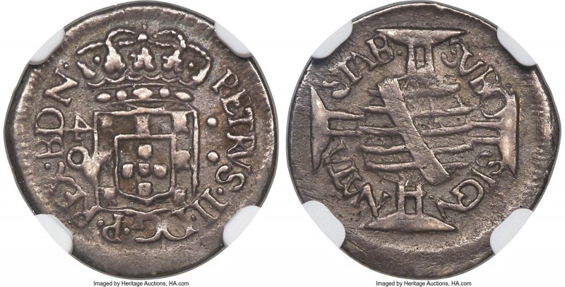 Pedro II 40 Reis ND (1700-1702)-(P) XF40 NGC, Pernambuco mint, KM86.2, LMB-139. ...