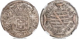 Pedro II 640 Reis 1699-(R) XF40 NGC, Rio de Janeiro mint, KM90.1, LMB-136a, Bentes-76.04. Horizontal reverse variety. Elusive to most collectors, with...
