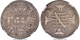 Pedro II 640 Reis 1702-P AU53 NGC, Pernambuco mint, KM90.2, LMB-149. A finely preserved selection of this conditionally challenging issue, graced with...